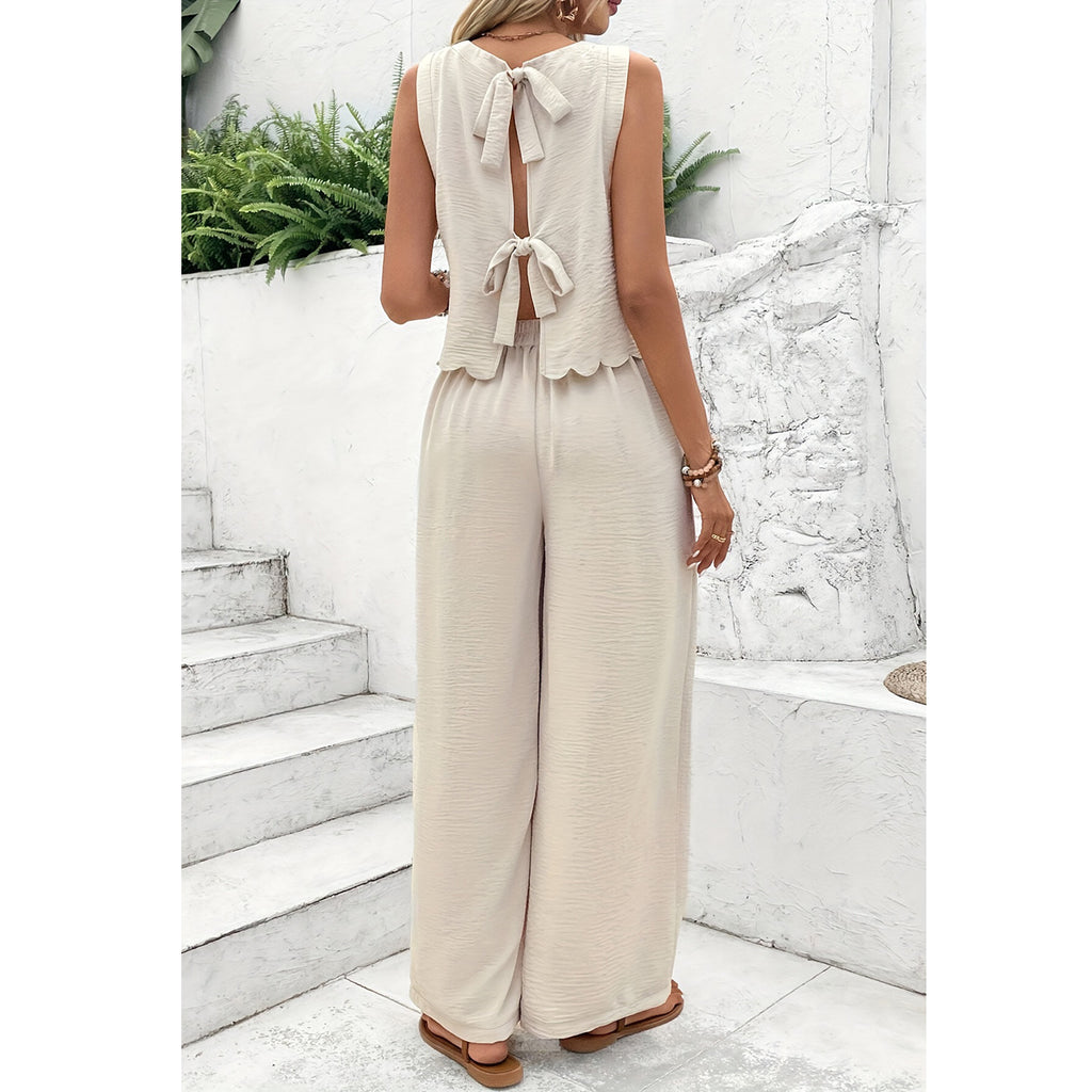 Ensemble de pantalons d'été sans manches et de pantalons occasionnels pour femmes européennes et américaines