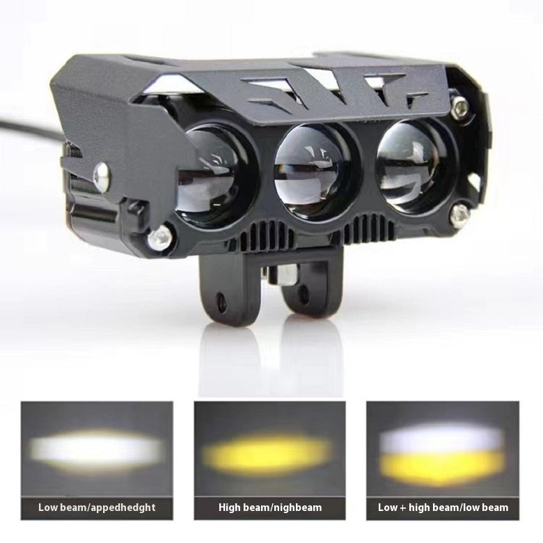 Projecteur de phare de deux couleurs à lentille de moto