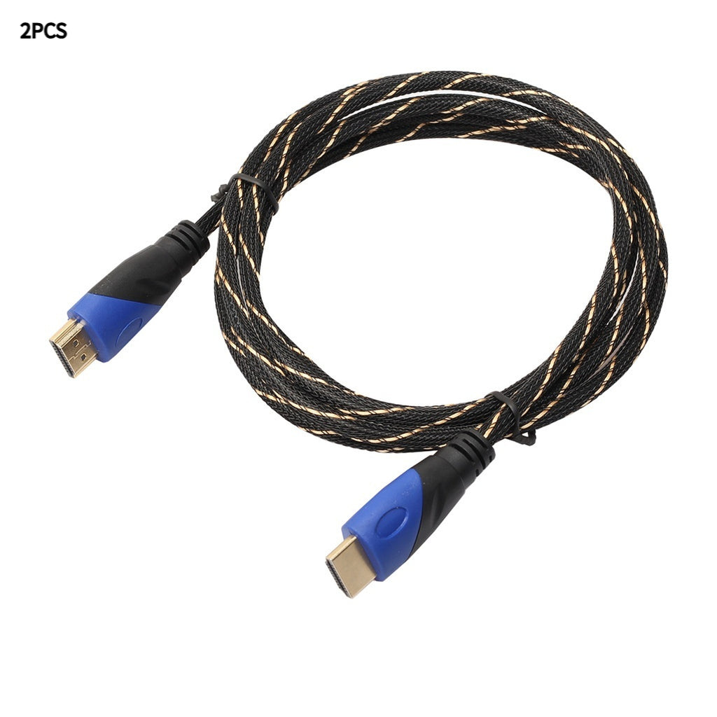 Bleu Tête noire avec Net noir et Golden Style mâle à mâle câble vidéo