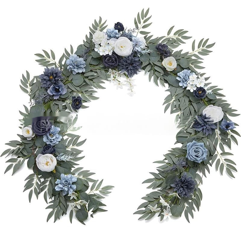 Eucalyptus Rose and Eucalyptus Flower Table and Rattan Chair Decoration