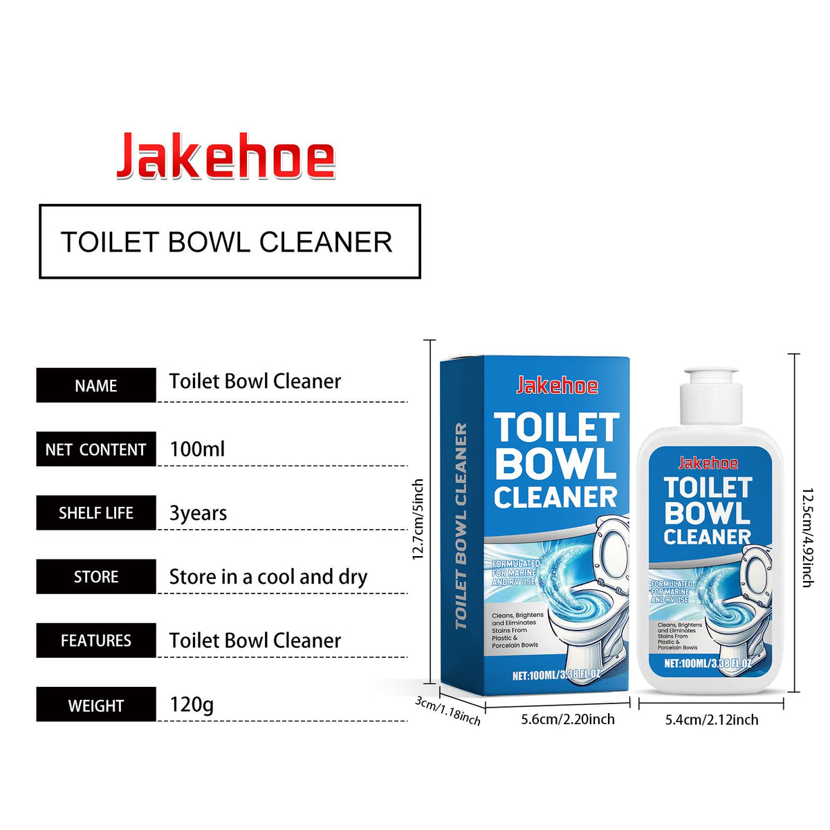 JAKEHOE Nettoyeur de bol de toilette liquide