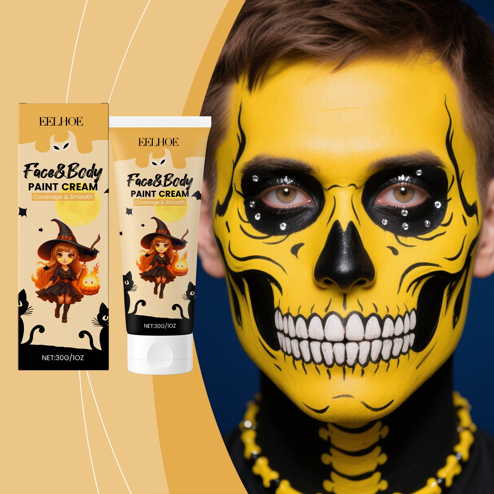 Crème de peinture visage et corps d'Halloween 30g
