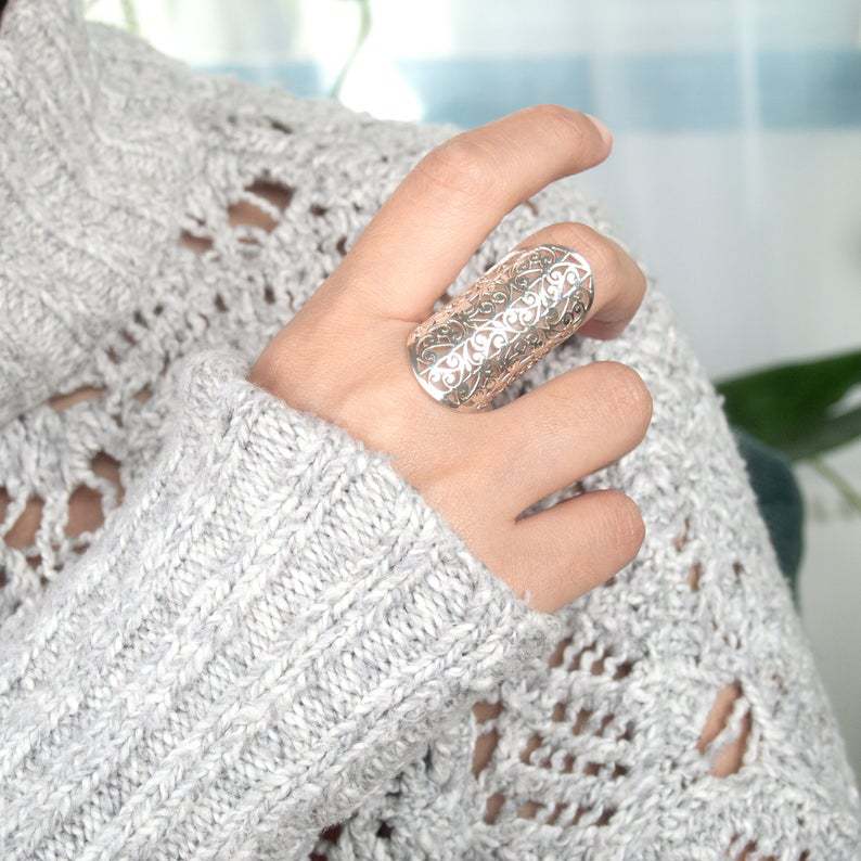European and American Bohemian Hollow-out Fashion Retro Statement Ring