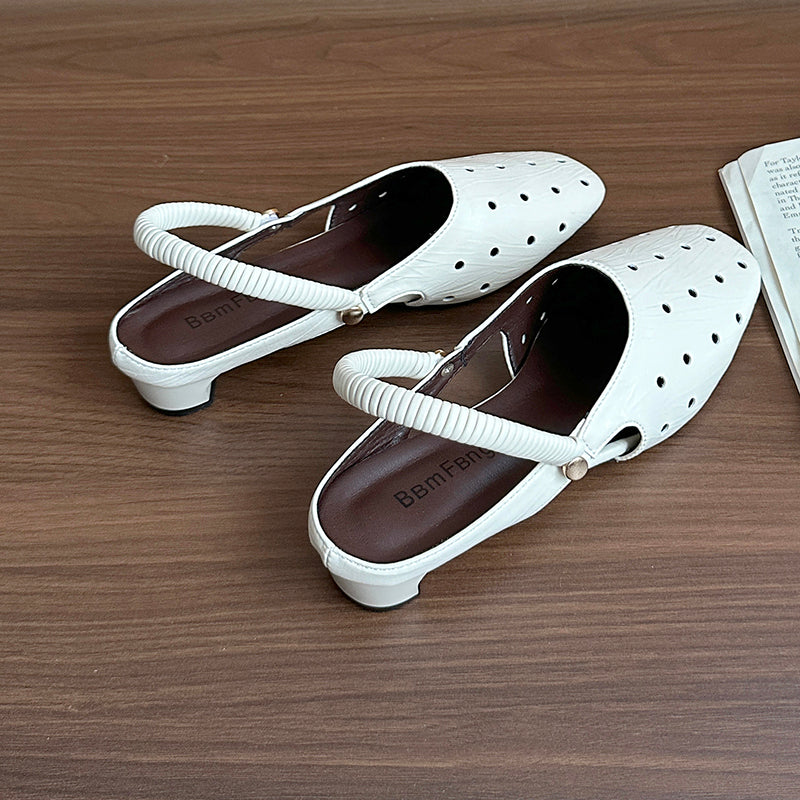 Femmes Été Minimaliste Mode 3cm Talon moyen Sandales Vente Retro Designer Style Haute Apparence