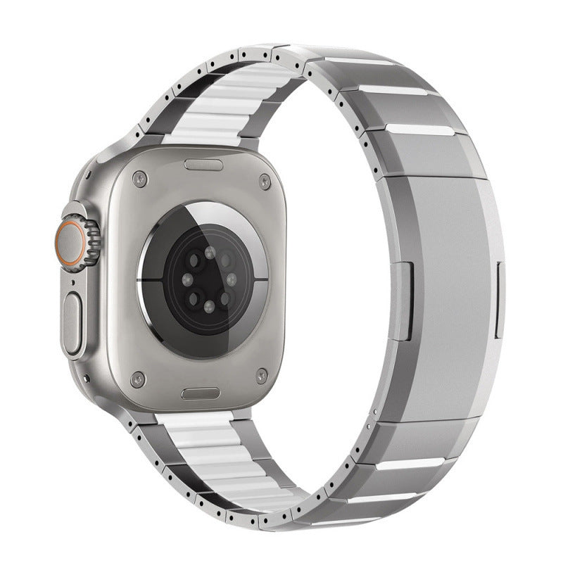 Montre Bande en acier inoxydable Sports Wristband Courbé deux tons
