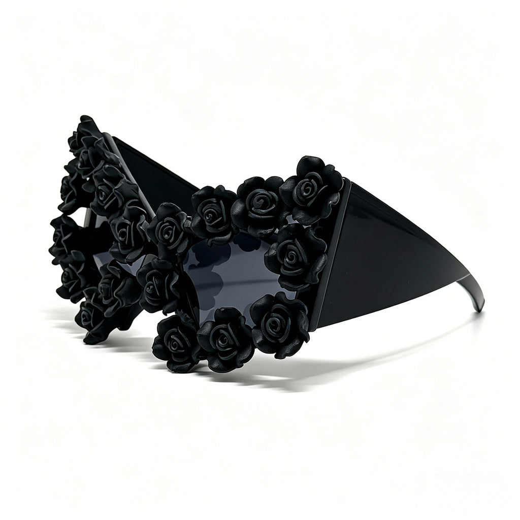 Lunettes de soleil gothiques Niche Designer inspirées de Rose noire
