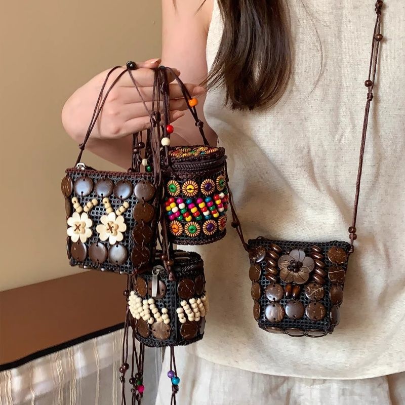 Ethnic-style Womens Handmade Woven Crossbody Sac pour vacances