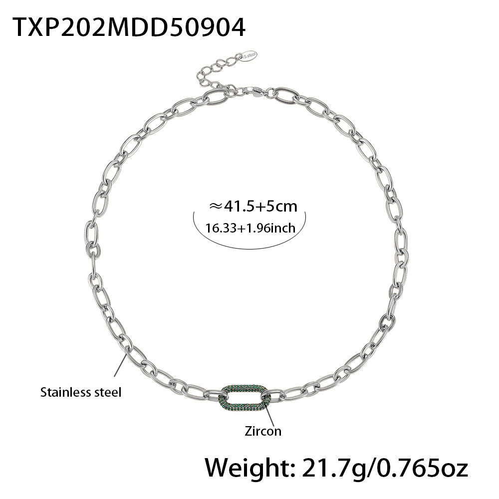 Bijoux en acier titane Acier inoxydable Micro-pave Zircon Collier et bracelet