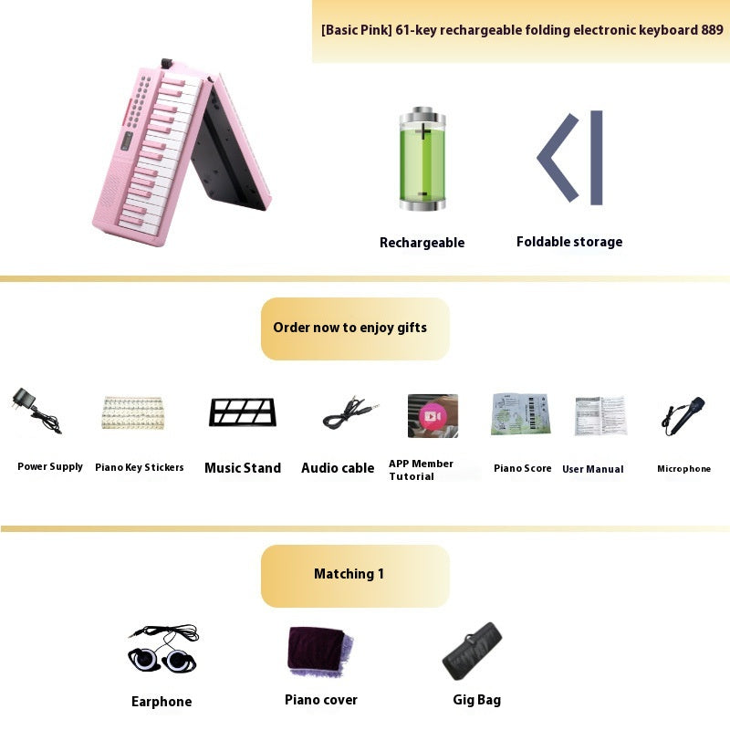 Chargement Portable Smart pliage 61 Piano à clé