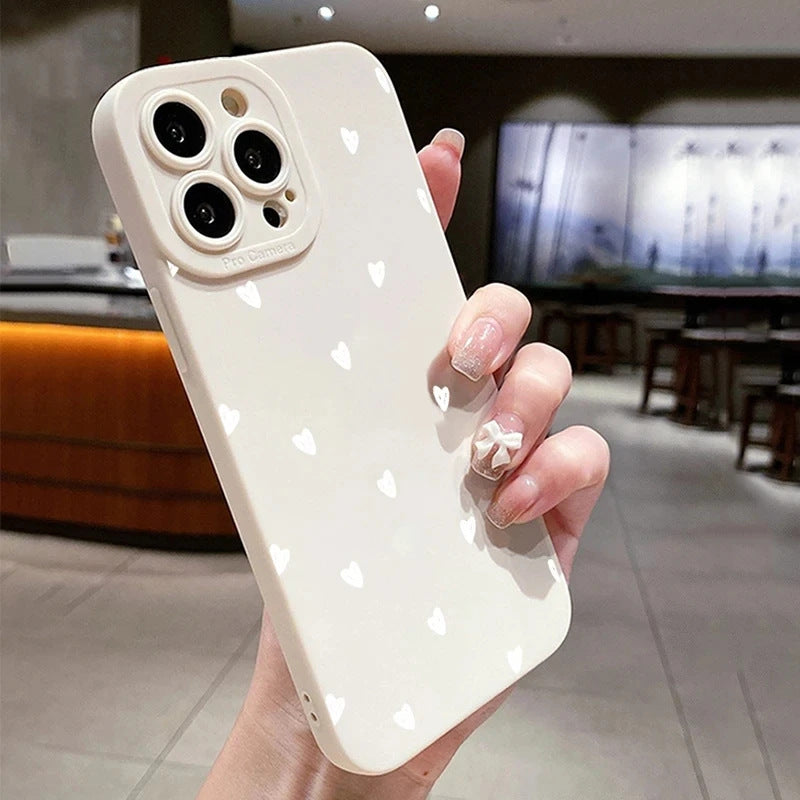 Coeur blanc Téléphone portable Shell