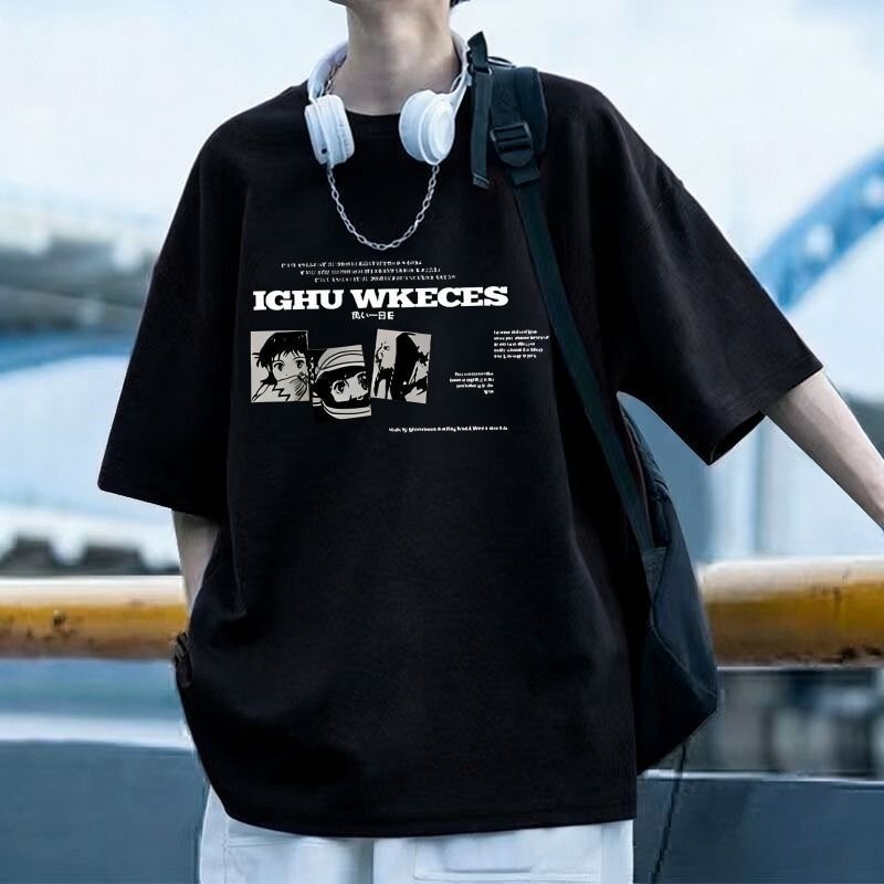 T-shirt à manches courtes pour hommes Style d'été Casual and Loose-fitting Top pour adolescents