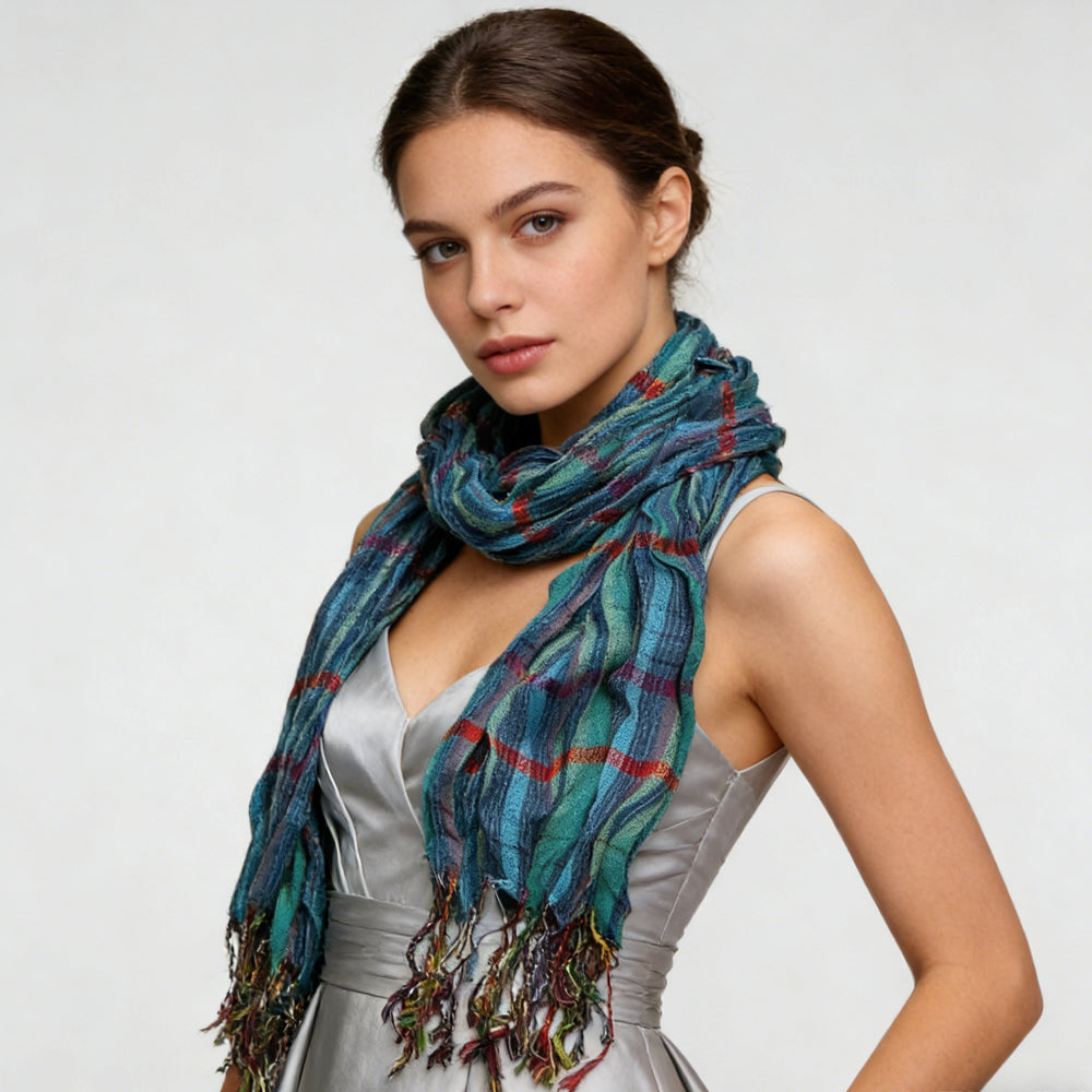 2pcs Longueur supplémentaire Marine Jacquard Écharpe texturée lourde