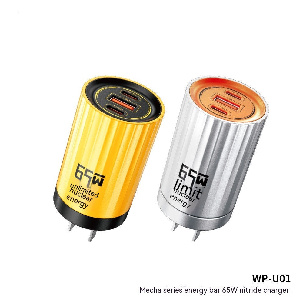 Chargeur de téléphone portable Gallium Nitride 65W à trois ports