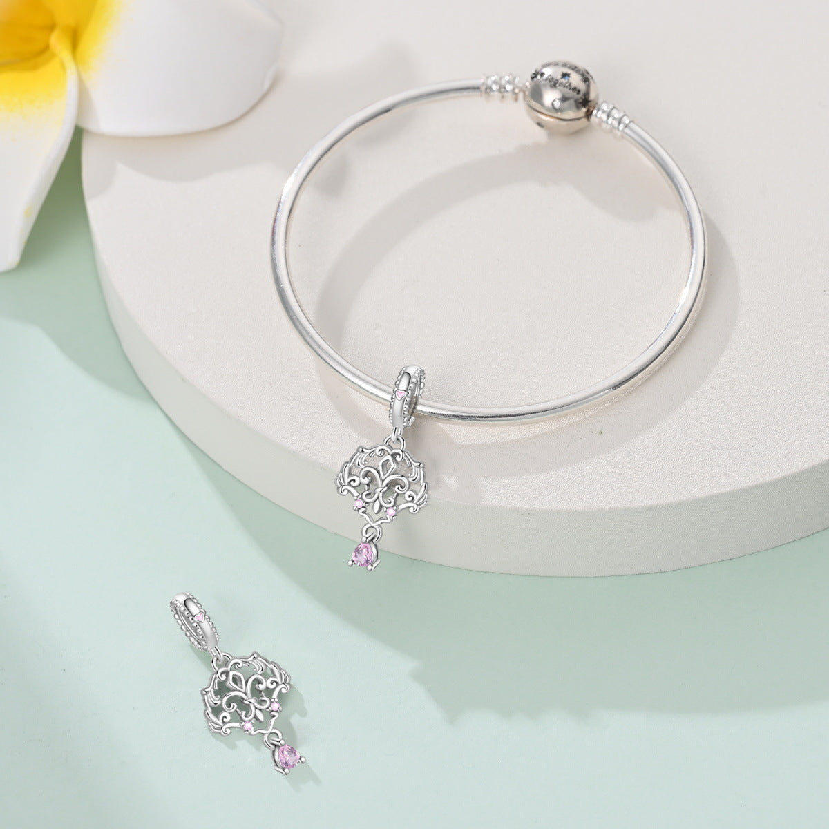 Bracelet de perles classiques en argent plaqué cuivre