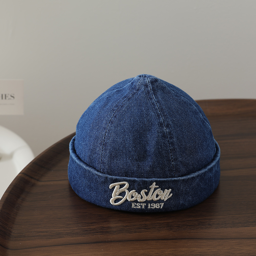 Une seule couleur pour les enfants Lettre anglaise brodée Réglable Lavable Détresse Bohème