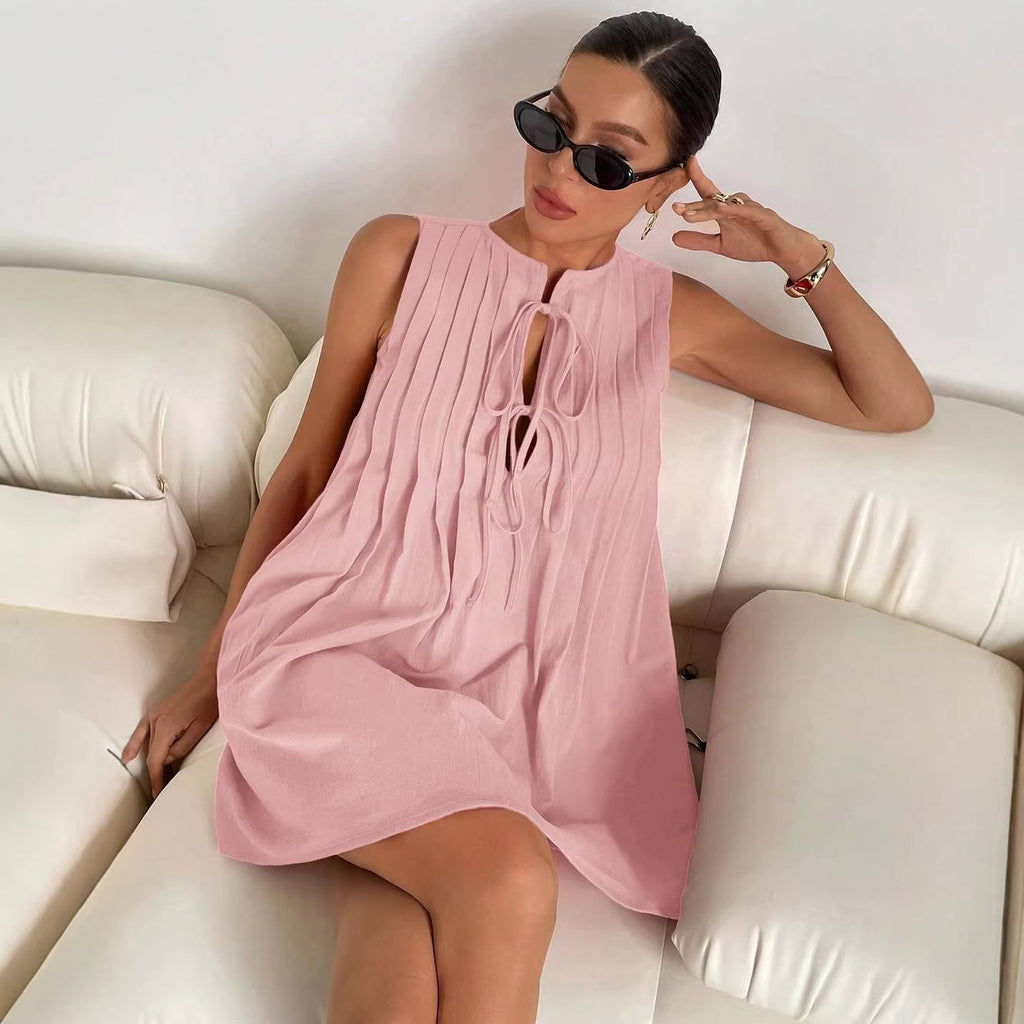 Robe à manches courtes tendance en dentelle pour femmes