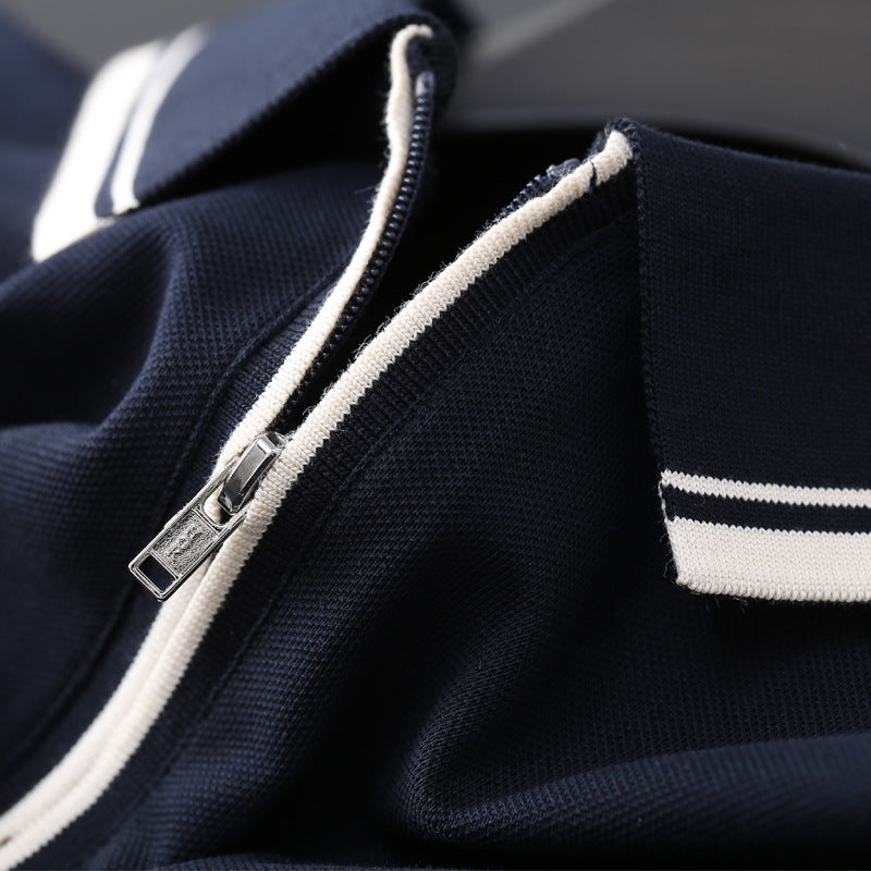 Polo manches courtes homme avec un col tournant
