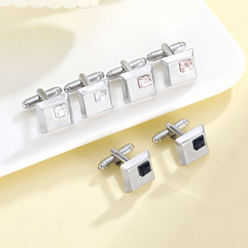 Alliage Spot Drill Mode Men's Square Cufflinks