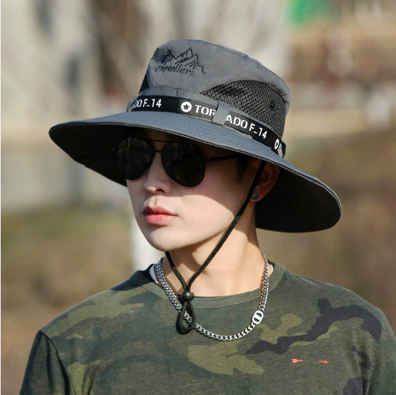 Pêche d'alpinisme Sunscreen Voyage respirant Grande Eave Visor Chapeau pour hommes