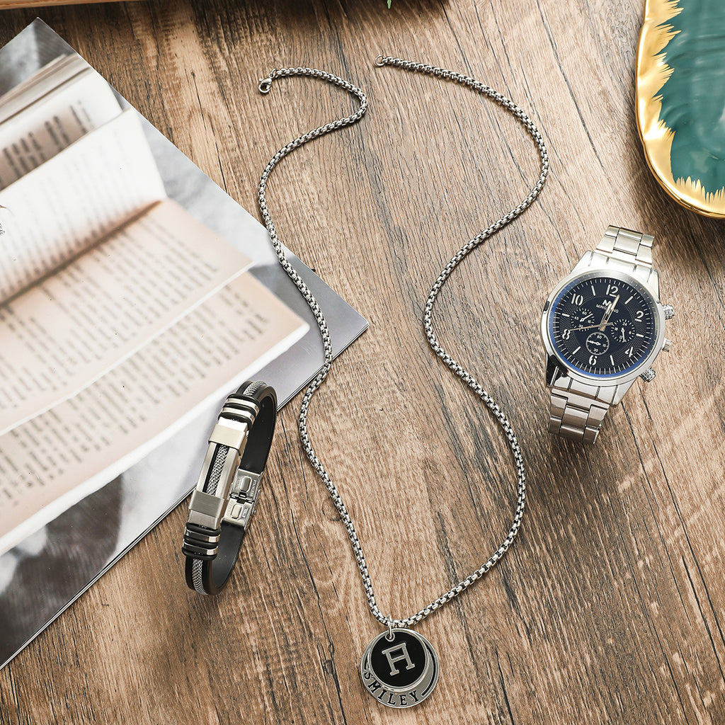 Cadeau d'affaires pour hommes Cadeau d'anniversaire Bracelet Collier Montres