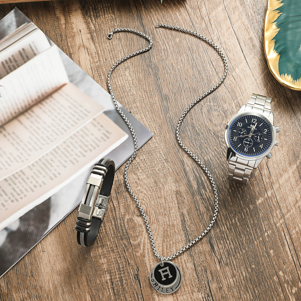 Cadeau d'affaires pour hommes Cadeau d'anniversaire Bracelet Collier Montres