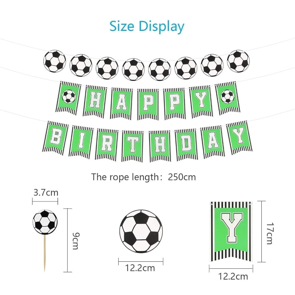 Ensemble de 9 bannières de football - Décorations d'anniversaire
