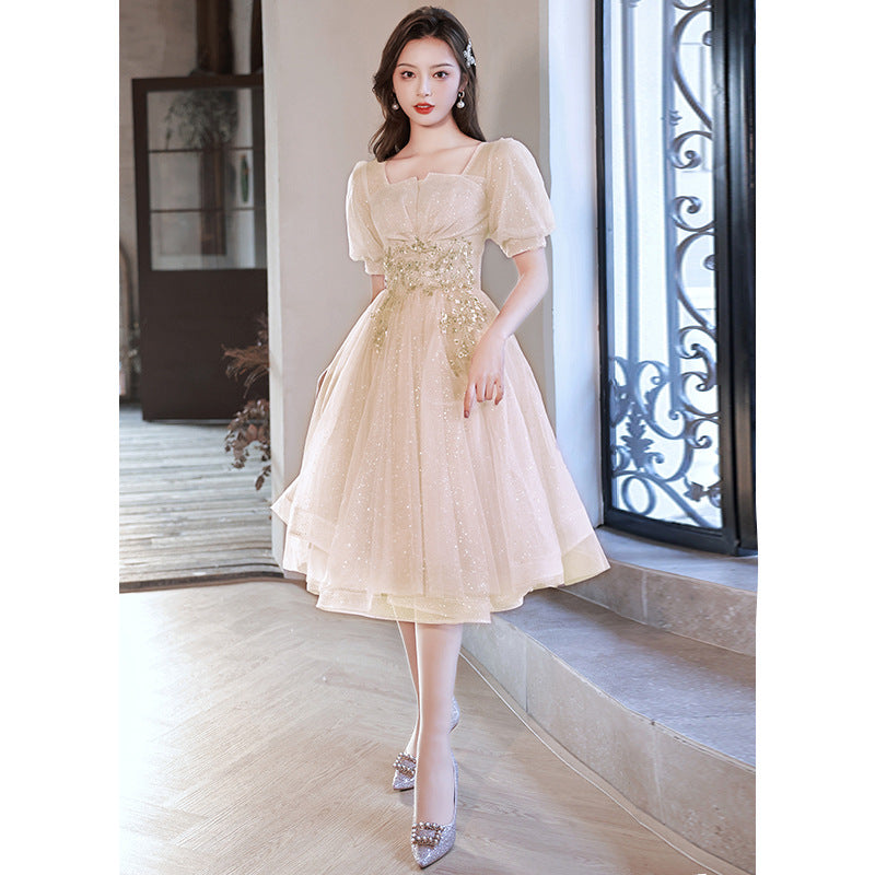 Fête des banquets d'anniversaire Elegant Socialite Hôte Fée Slim Robe de soirée pour les femmes