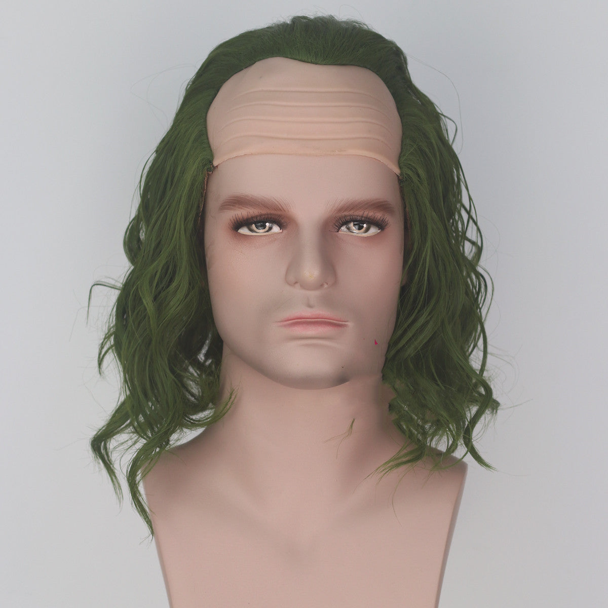 Simulation scalp vert court cheveux bouclés anime