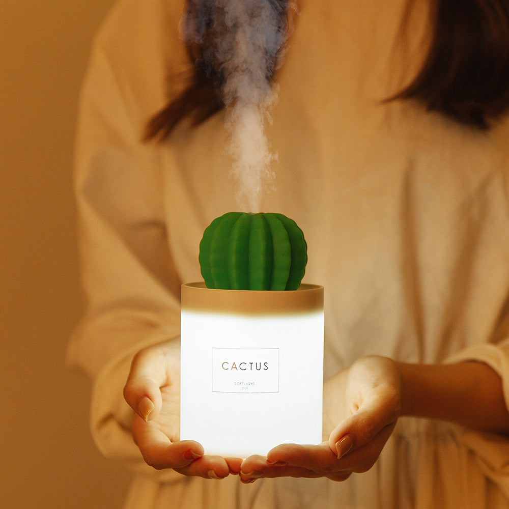Air Humidificateur Soft LED lumière Cactus Ultrasonic Aroma Essential Oil Diffuseur pour la voiture de maison