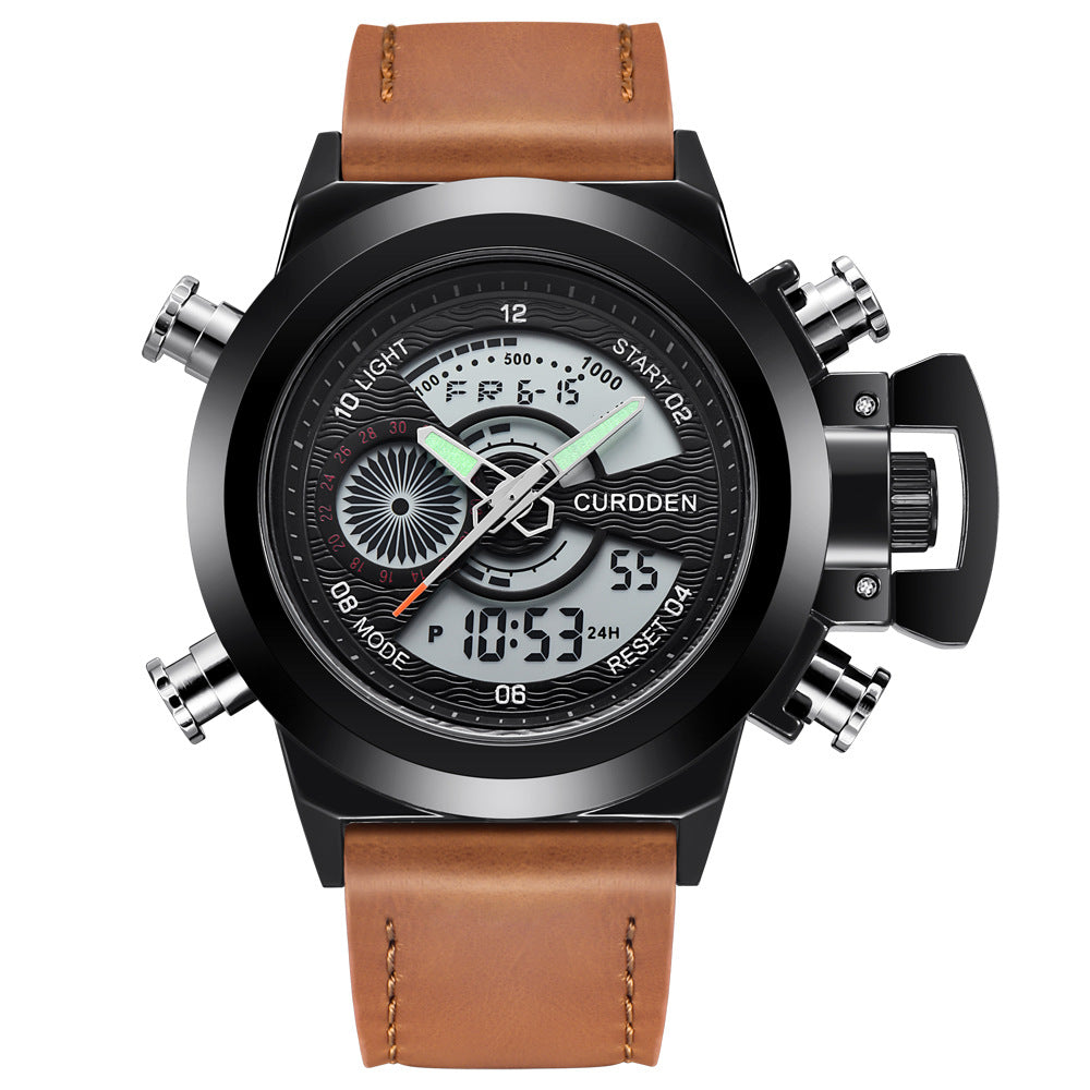 Fashion Belt Multi-Functional Double Display Sports Watch for Men