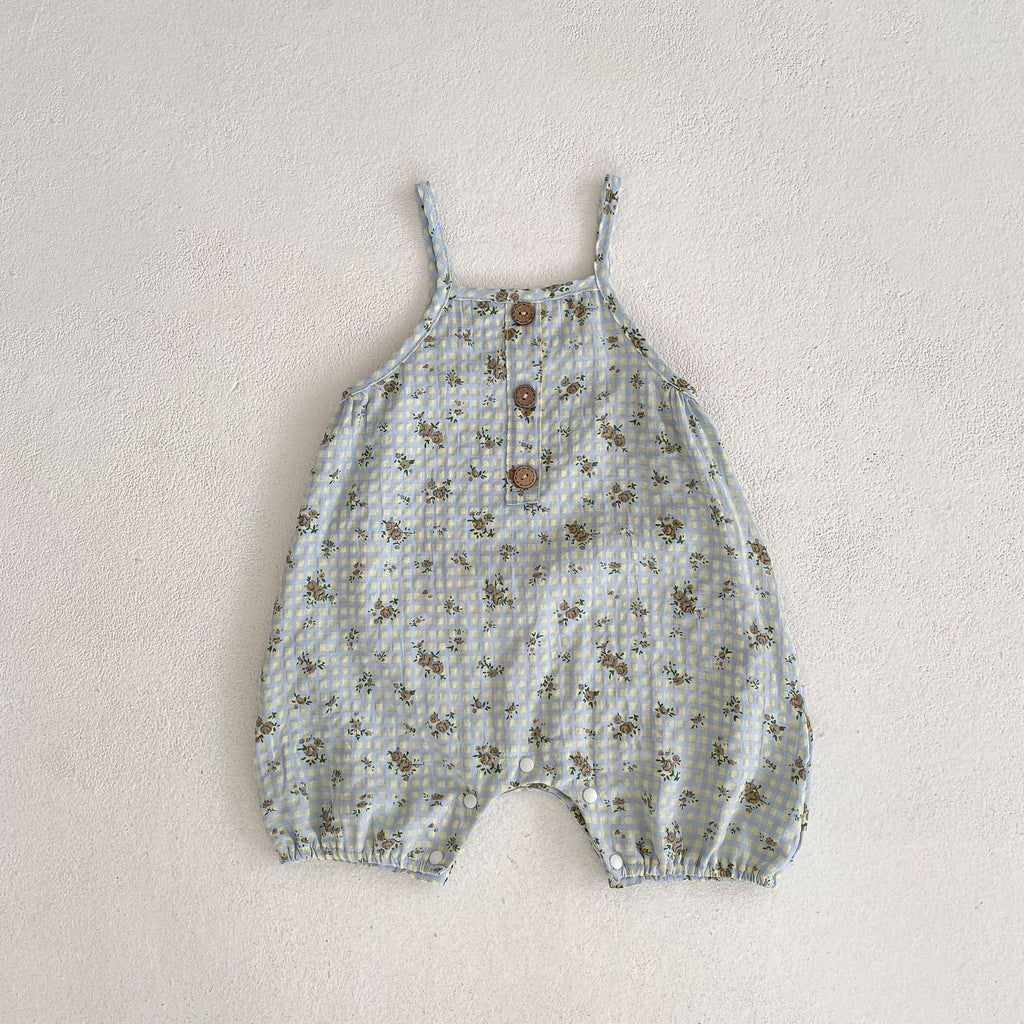 Personnalité Plaid Imprimé Suspendeurs Fleurs Vêtements de travail Pantalons