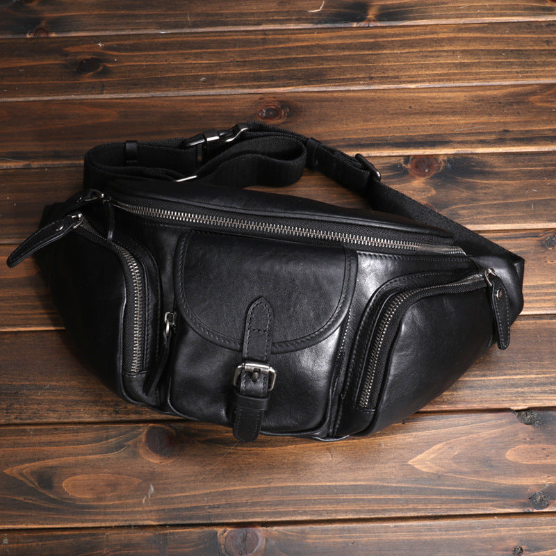 À l'extérieur Commute sac de poitrine incliné Premier couche Cowhide haute qualité tout-match tendance backpac