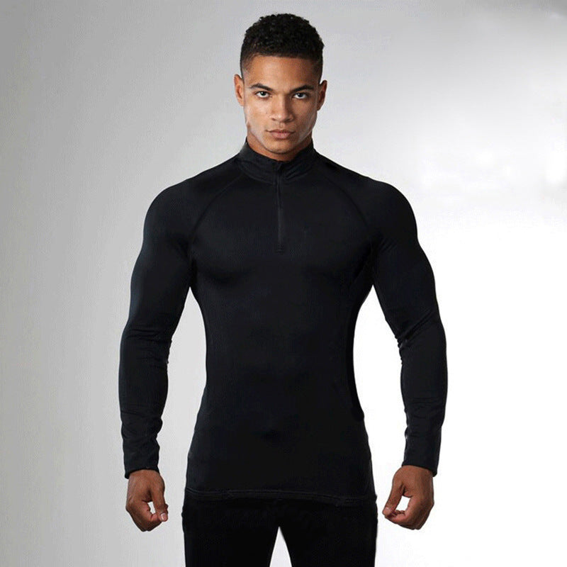 Tee-shirt zippé pour homme en couleur solide Et courir