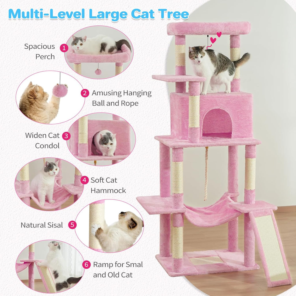 ABCPET Cadre d'escalade Cat multiniveau de 63 pouces