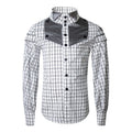 Garçons Vintage coton manches longues chemise de style classique haut pour les enfants 3-14 Y