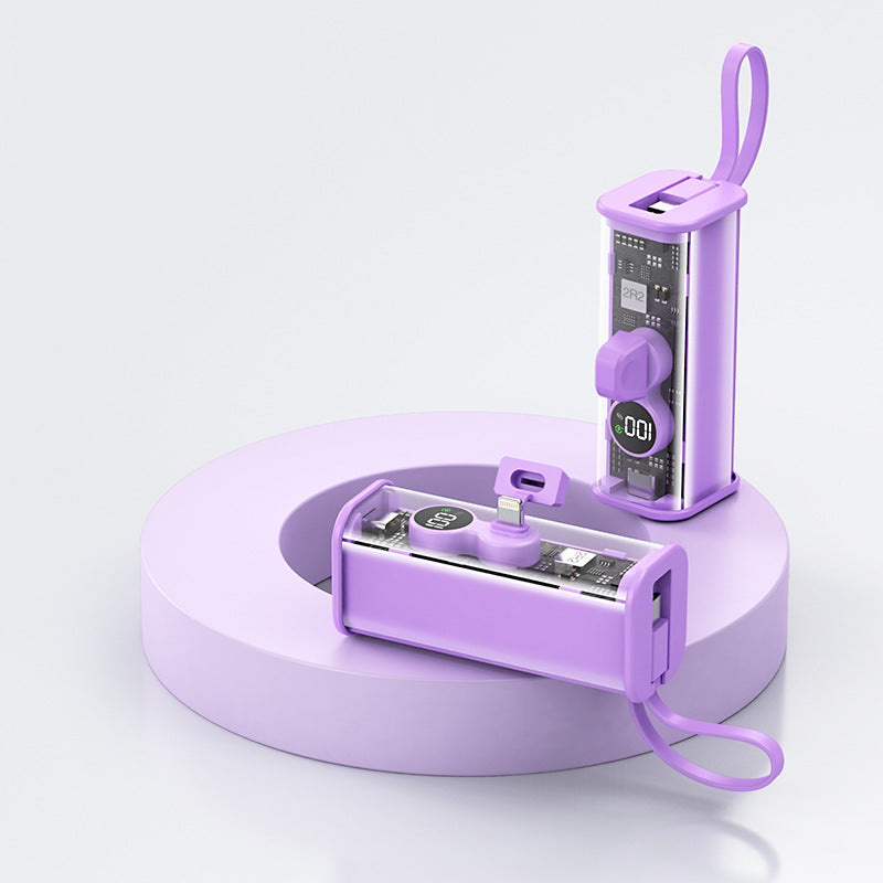 Vent industriel avec câble Transparent Capsules Power Bank Super Fast Charge Mobile Puissance