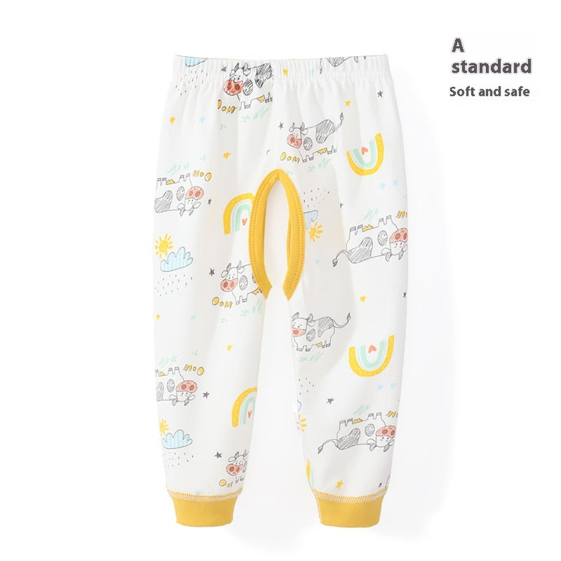 Garçon Pantalon à siège ouvert Pantalons Bébé Pantalon Pure Coton