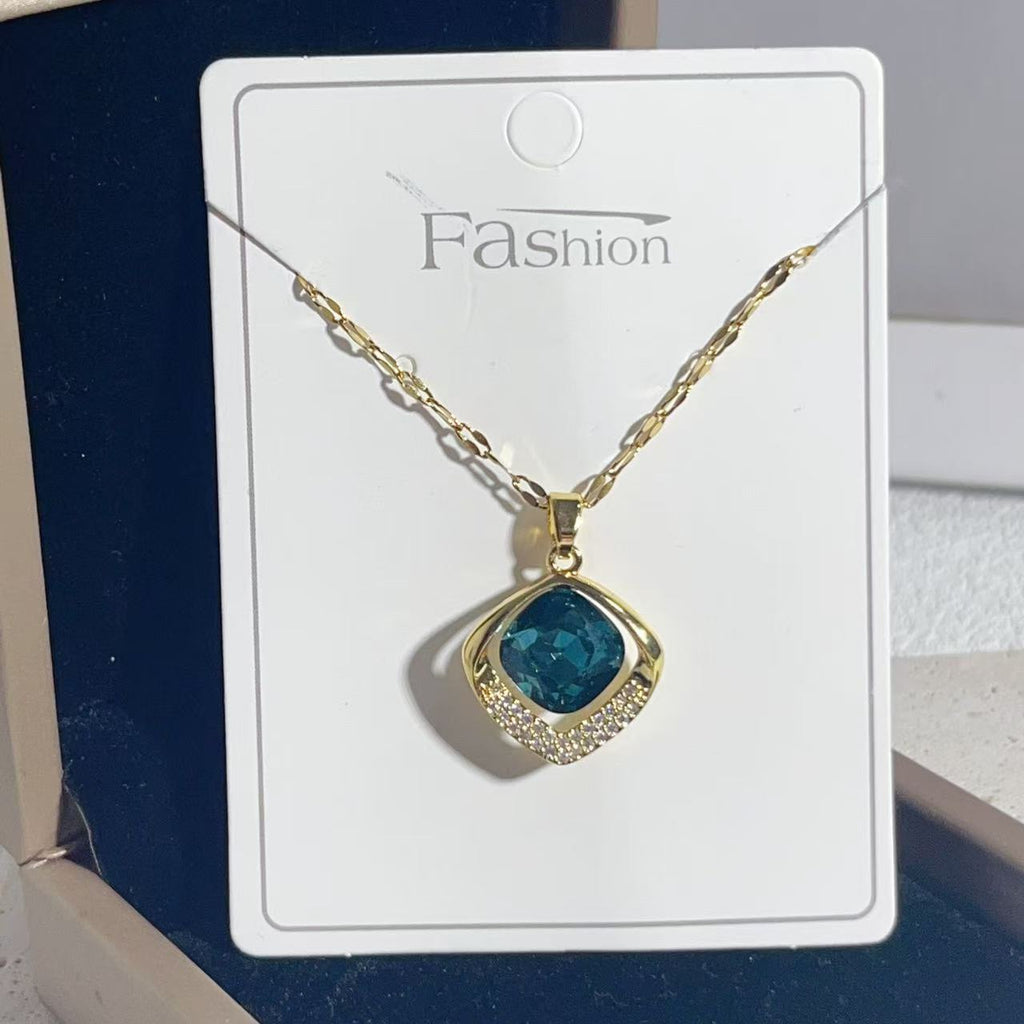 Collier en cristal géométrique couleur haut de gamme
