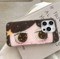 Fashionable Cartoon Phone Case pour les filles avec de belles paillettes et de grands yeux