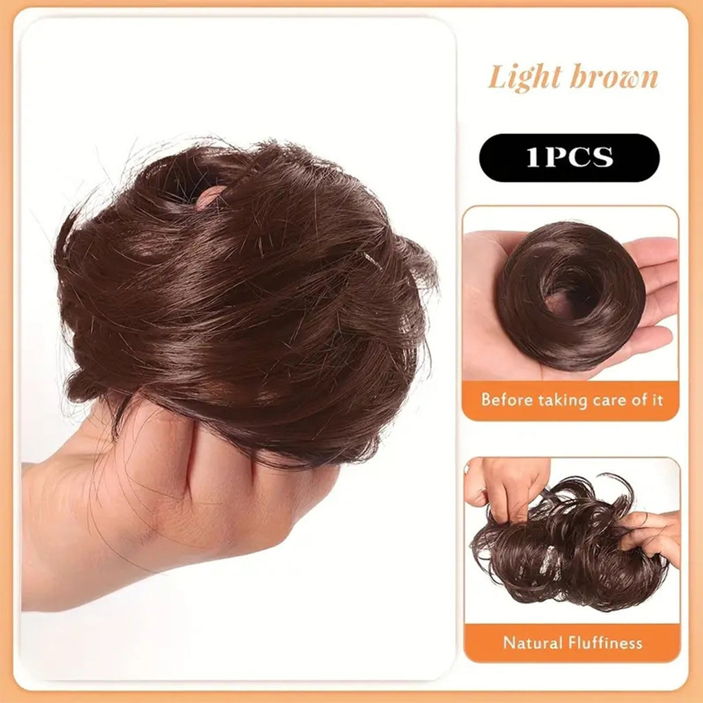 Simulation de boucles de cheveux féminines avec perruque et bande de caoutchouc