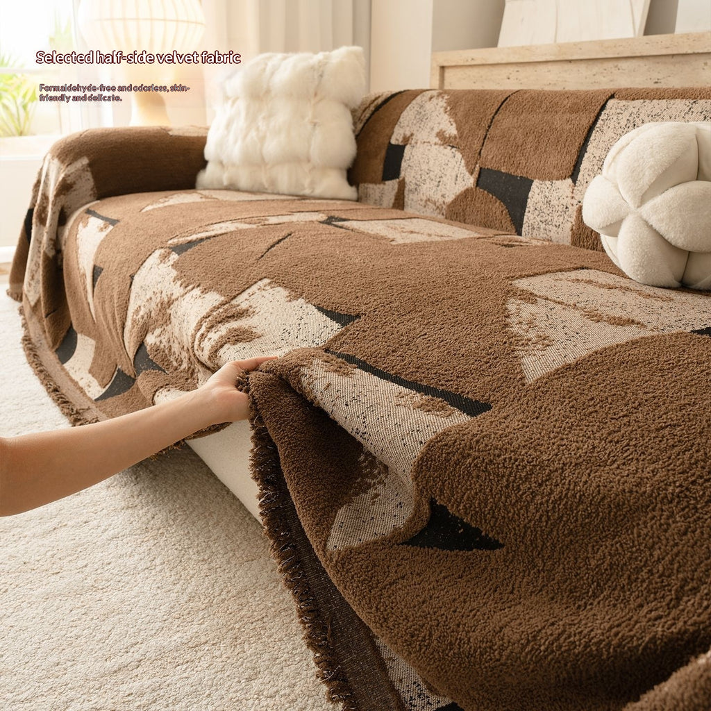 Demi-plush poids lourd Automnehiver Couverture entièrement antidérapante