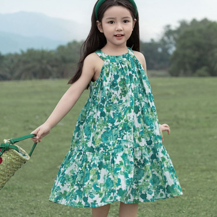 Robe sans manches bébé fille Long coton motif floral