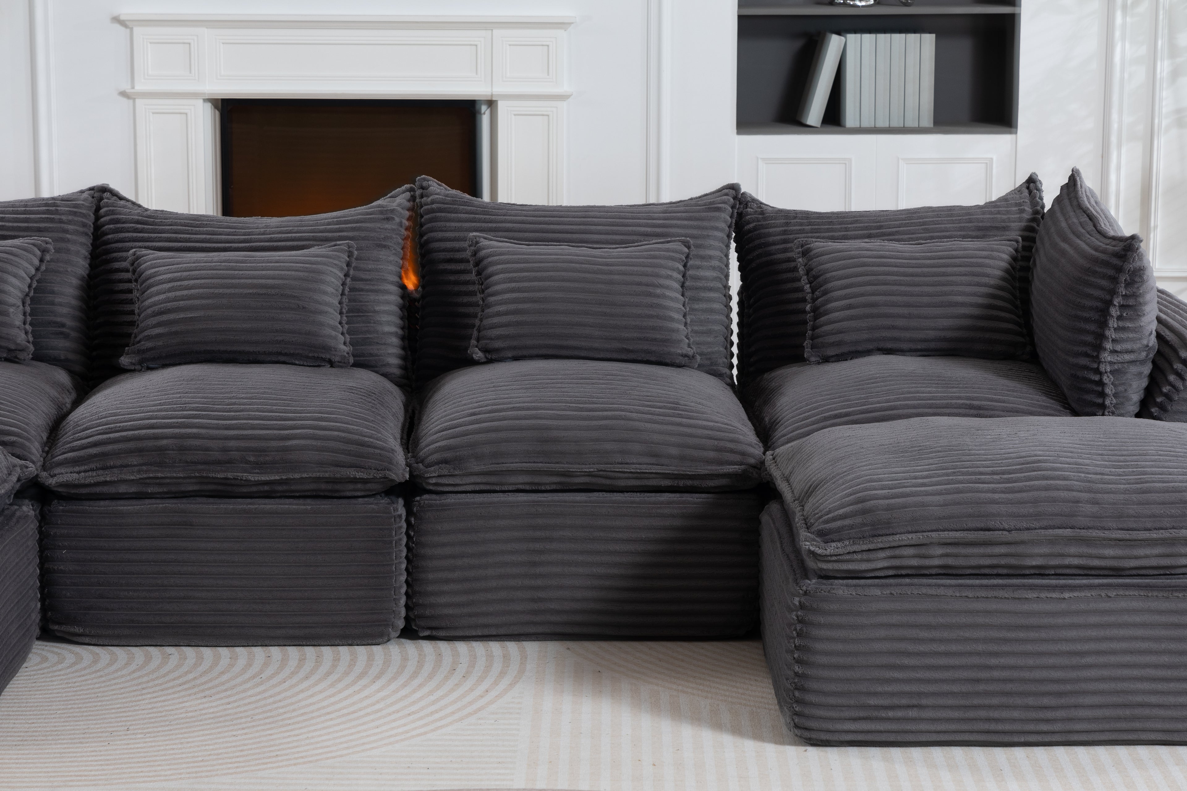 129,8" Largeur Cloud Couch Oversize Modular Sectional Canapé Vrai Relax Comfy Coupes Wide&De
