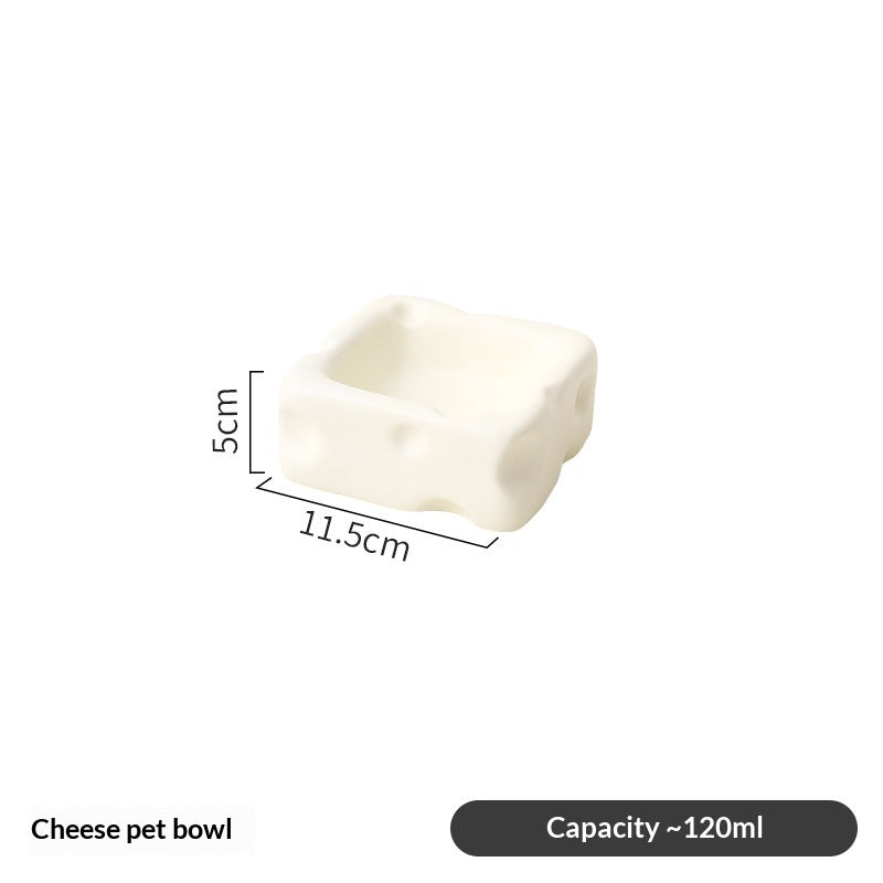Créative en forme de fromage en céramique Bol mignon Cat Food Dish