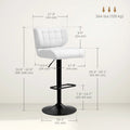 Tabourets en cuir PU pivotant Set de 2 tabourets réglables avec repose-pieds pour cuisine