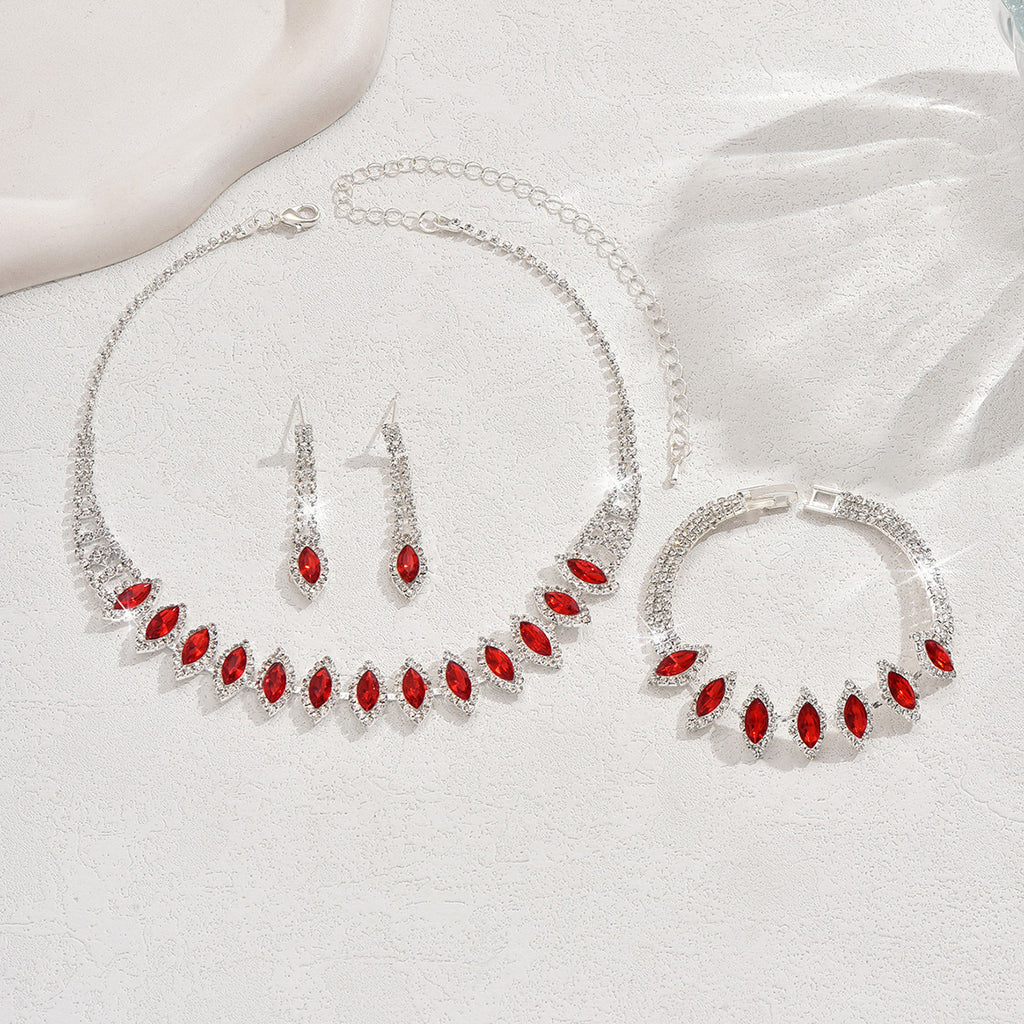 Ensemble de bijoux de mariée en cristal haut de gamme pour femmes