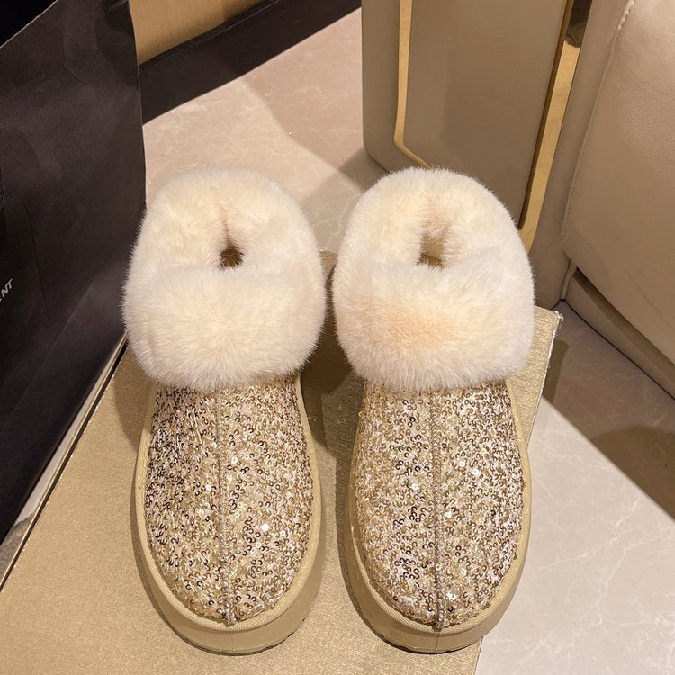 Bottes de neige doublées en polaire pour femmes plus de taille