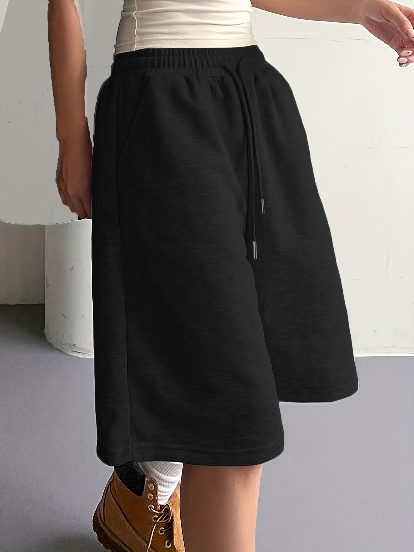 Shorts de sport à cordons larges pour femmes