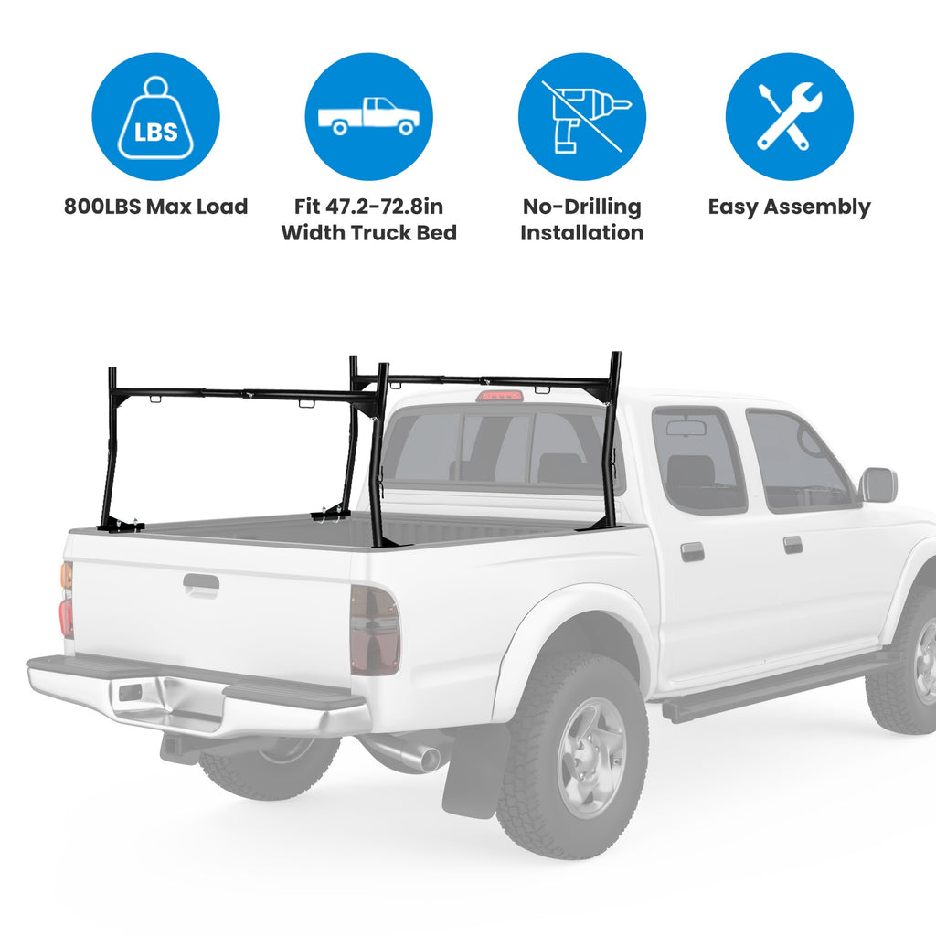 Rack de camion extensible 1Pair Rack de camion non perçant Rack de service de lit de camion réglable