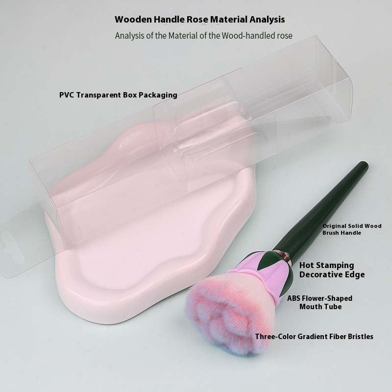 Brosse de maquillage surdimensionnée pour la poussière d'ongle de bois